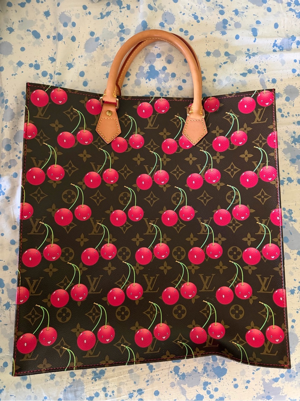 Louis Vuitton x Takashi Murakami Cerise Plat Cherry Tote - Brown & Pink - Picture 2 of 6